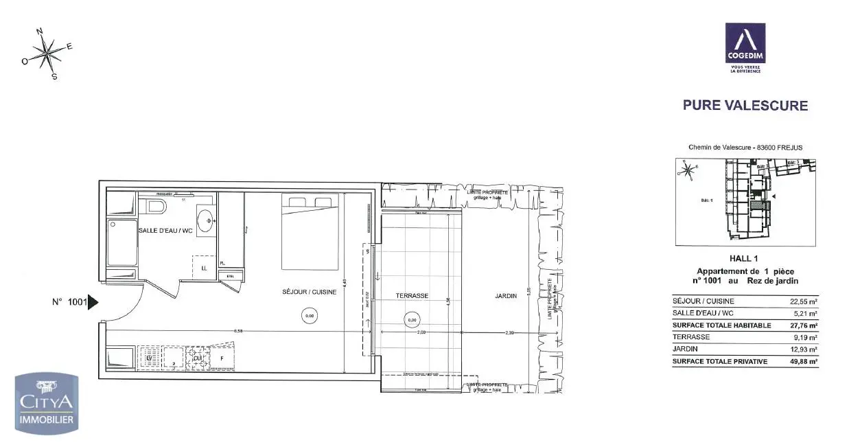 Photo 2 Appartement 1 pièce 27.76m²