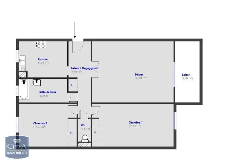 Photo 2 Appartement 3 pièces 71.87m²