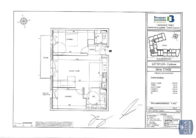 Photo 2 Appartement 3 pièces 57.58m²