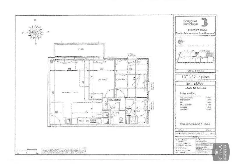 Photo 1 Appartement 3 pièces 58.08m²