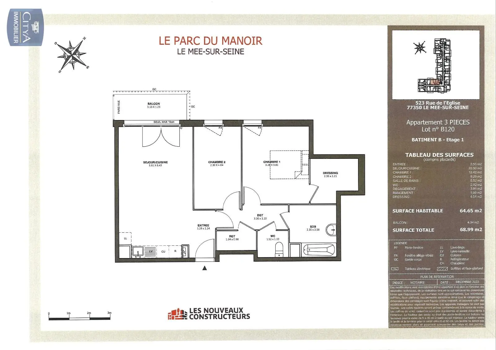 Photo 1 Appartement 3 pièces 64.65m²