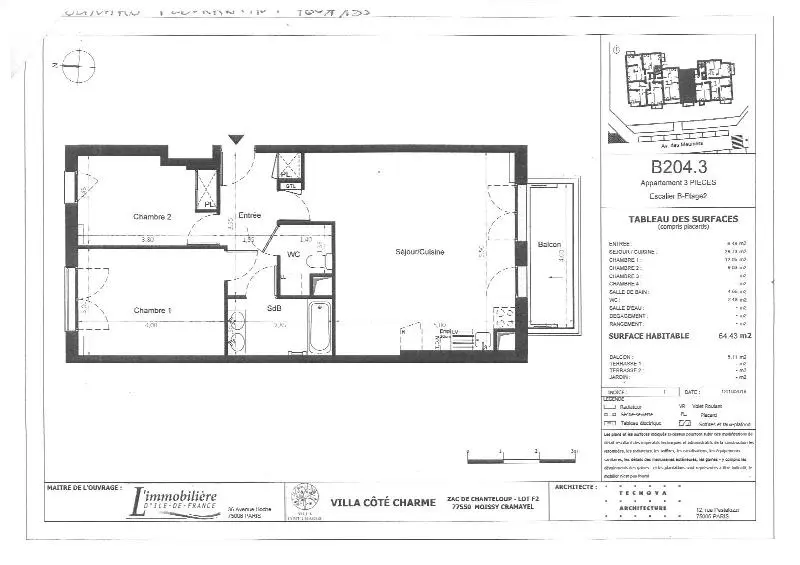 Photo 2 Appartement 3 pièces 65.49m²