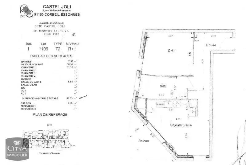 Illustration pour Appartement 2 pièces 41.15m² Photo Appartement 2 pièces 41.15m²