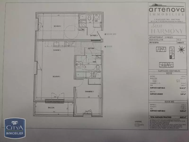 Illustration pour Appartement 2 pièces 44.46m² Photo Appartement 2 pièces 44.46m²