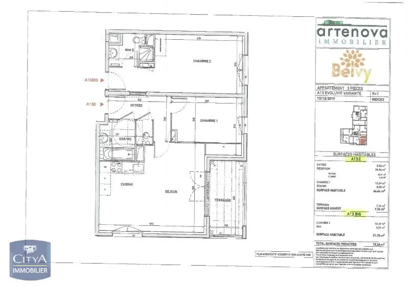 Photo 9 Appartement 3 pièces 68.14m²