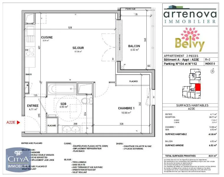 Photo 7 Appartement 2 pièces 41.99m²