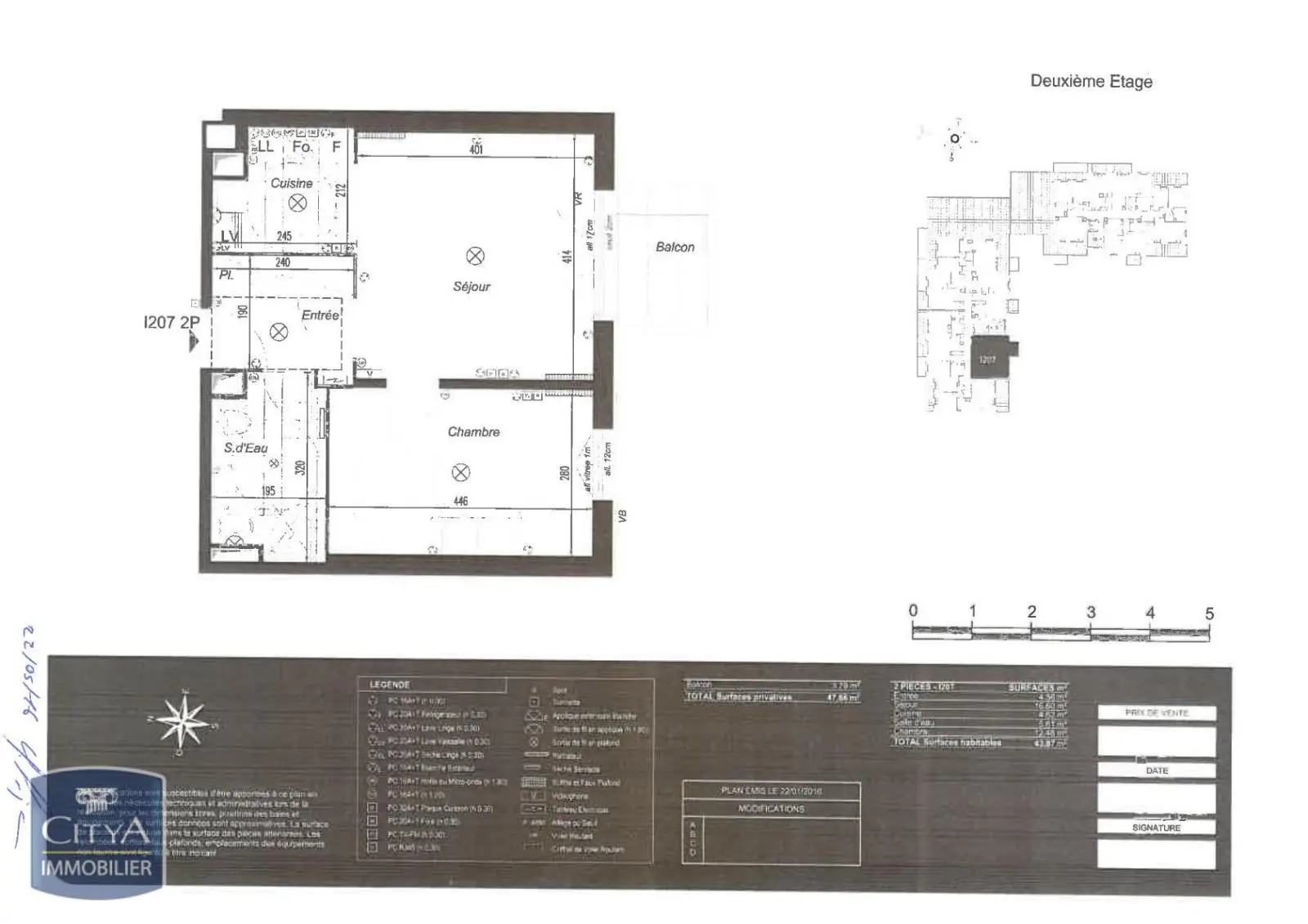Lieusaint (77127) Appartement 2 pièces 43.89m²