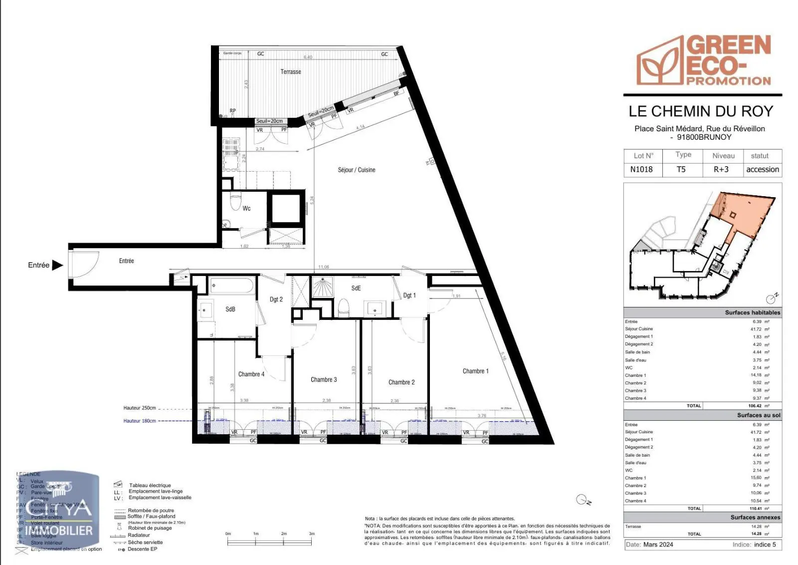 Photo 2 Appartement 5 pièces 106.2m²