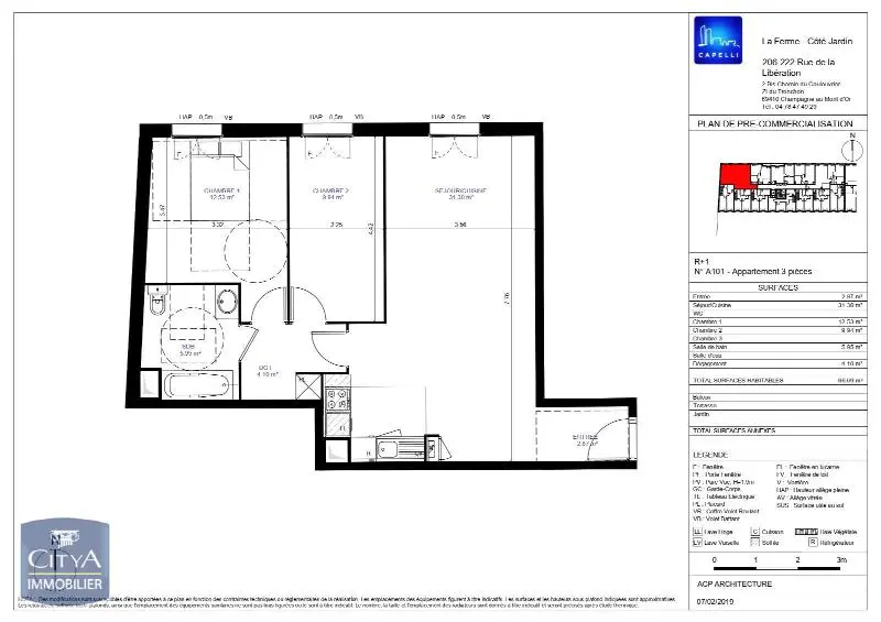 Photo 1 Appartement 3 pièces 66.69m²