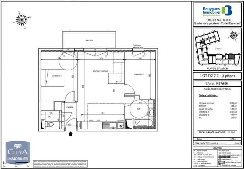 Photo 7 Appartement 3 pièces 57.58m²