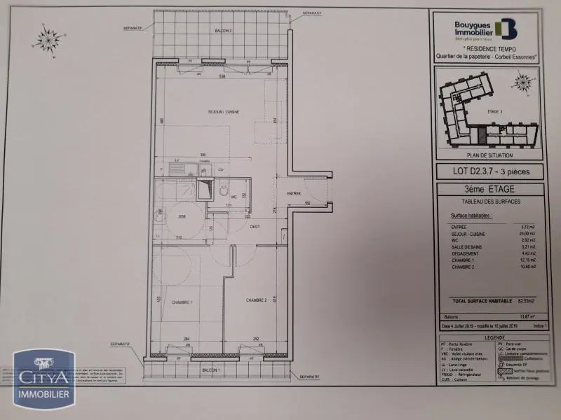 Photo 1 Appartement 3 pièces 62.53m²