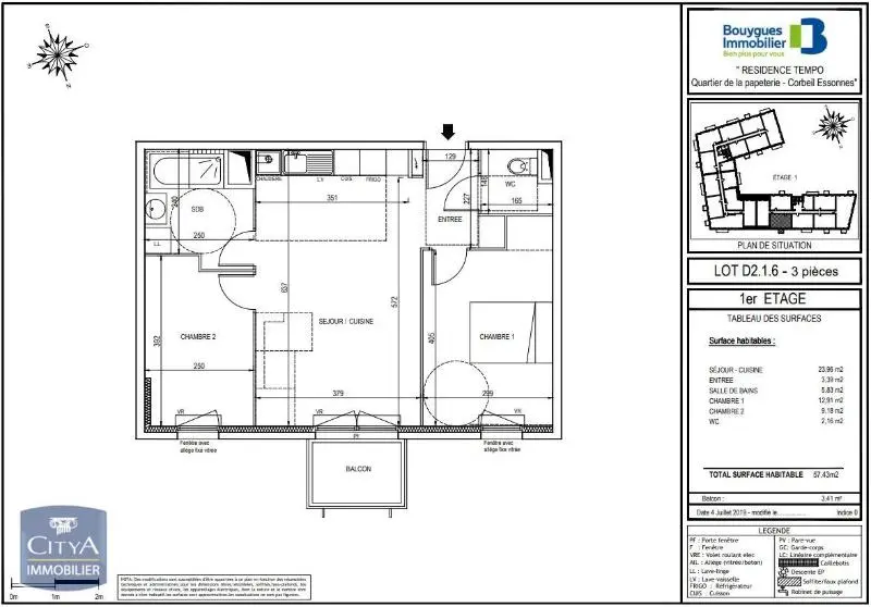 Photo 4 Appartement 3 pièces 57.43m²