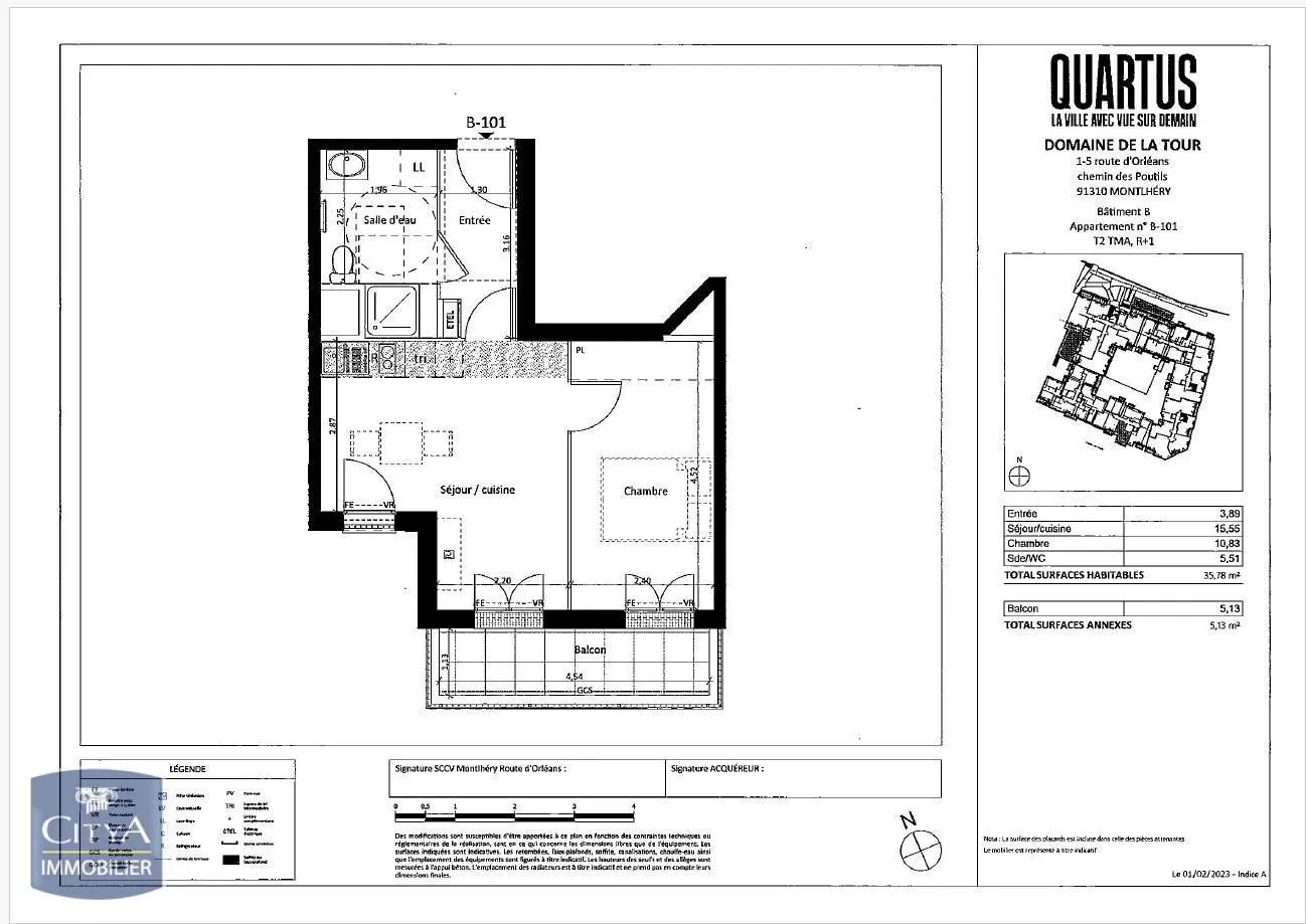 Photo 1 Appartement 2 pièces 35.78m²