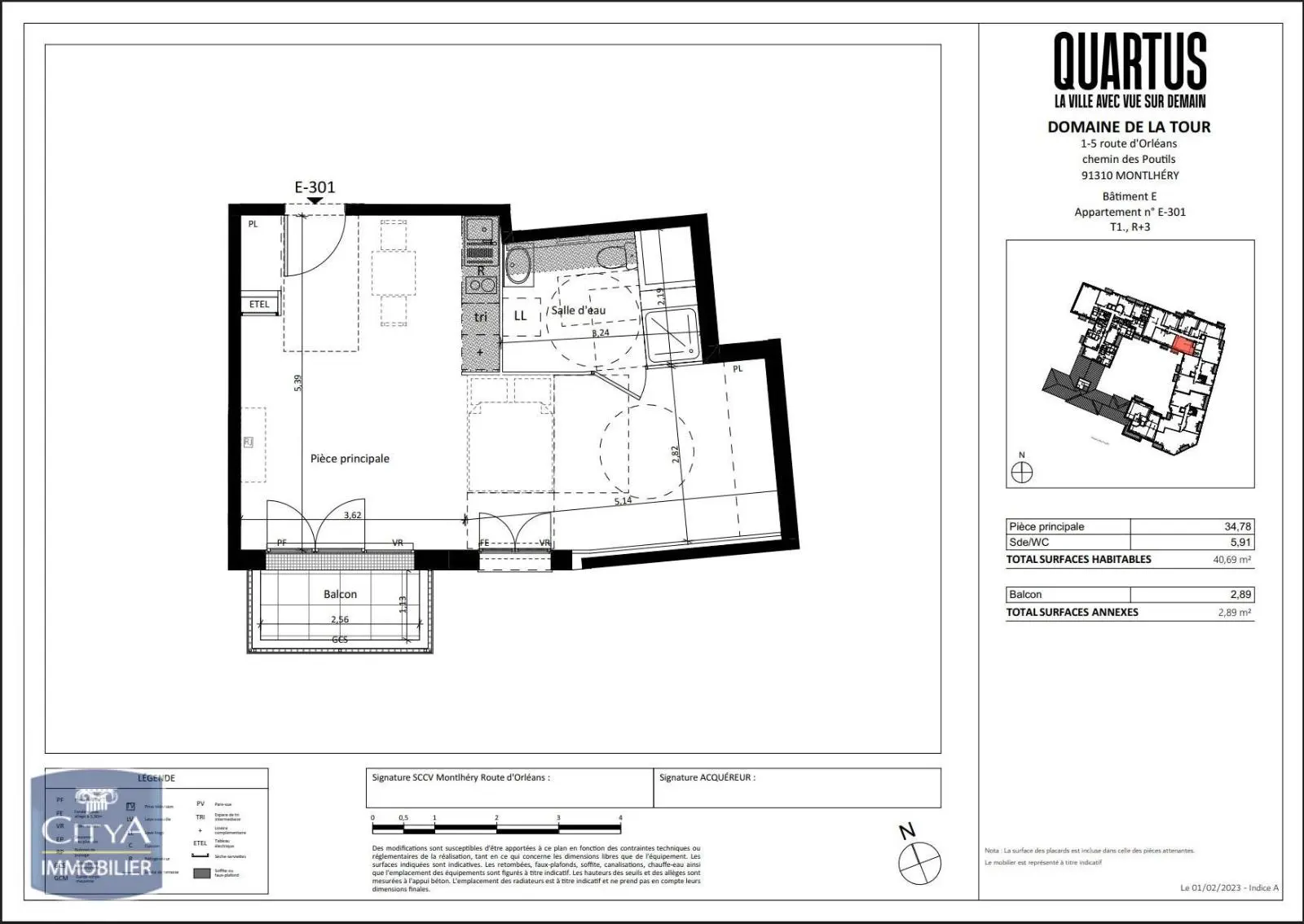 Photo 1 Appartement 1 pièce 40.6m²