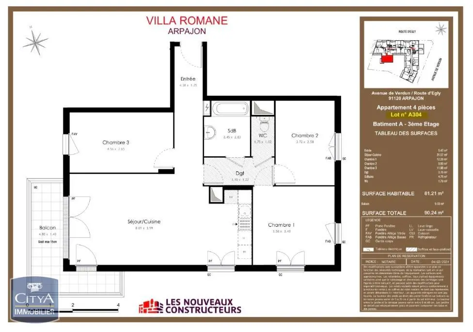 Photo 14 Appartement 4 pièces 81.21m²