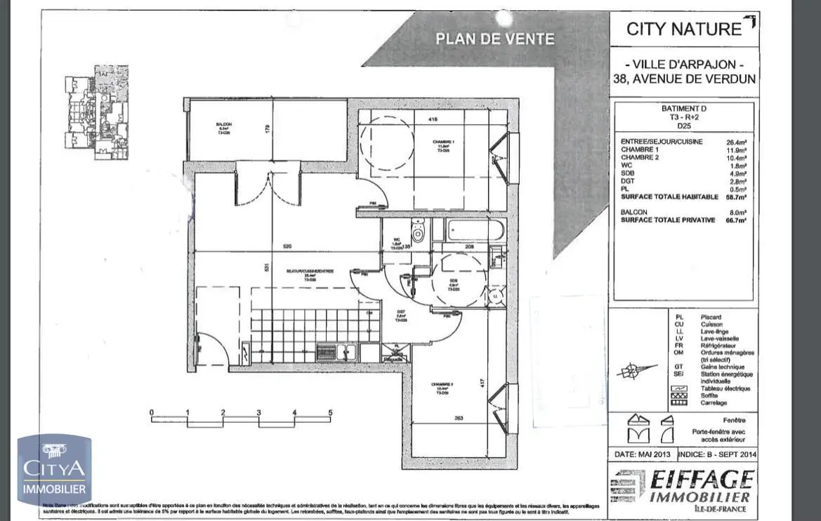 Photo 1 Appartement 3 pièces 58.7m²