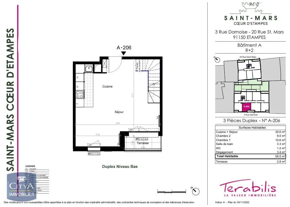 Photo 2 Appartement 3 pièces 58m²