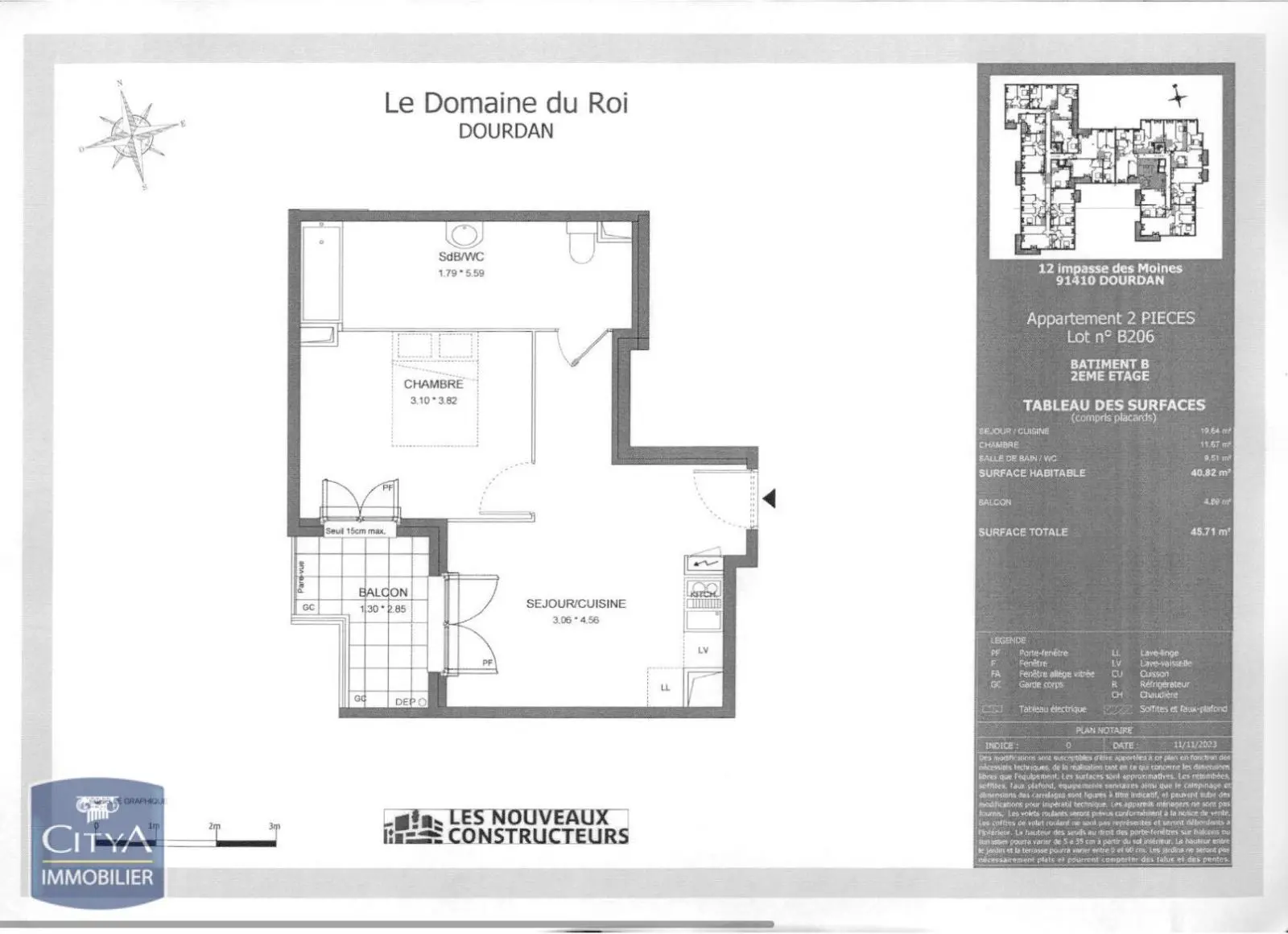 Dourdan (91410) Appartement 2 pièces 40.82m²