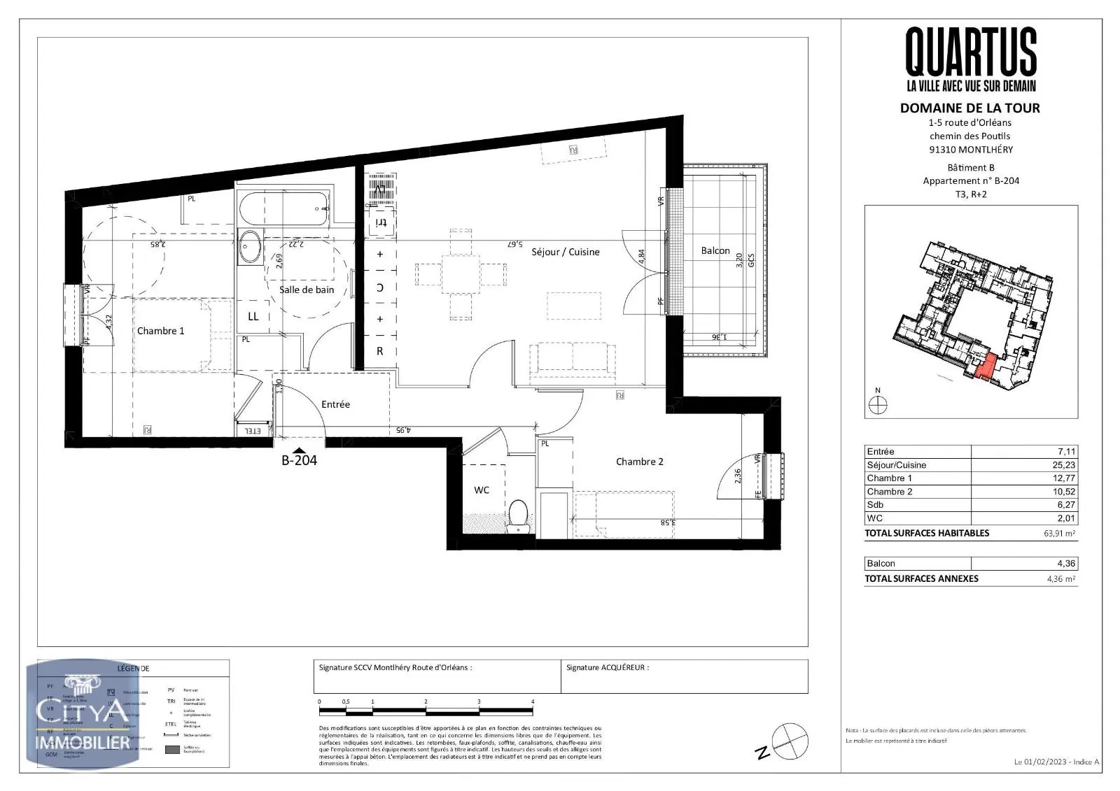 Photo 1 Appartement 3 pièces 63.91m²