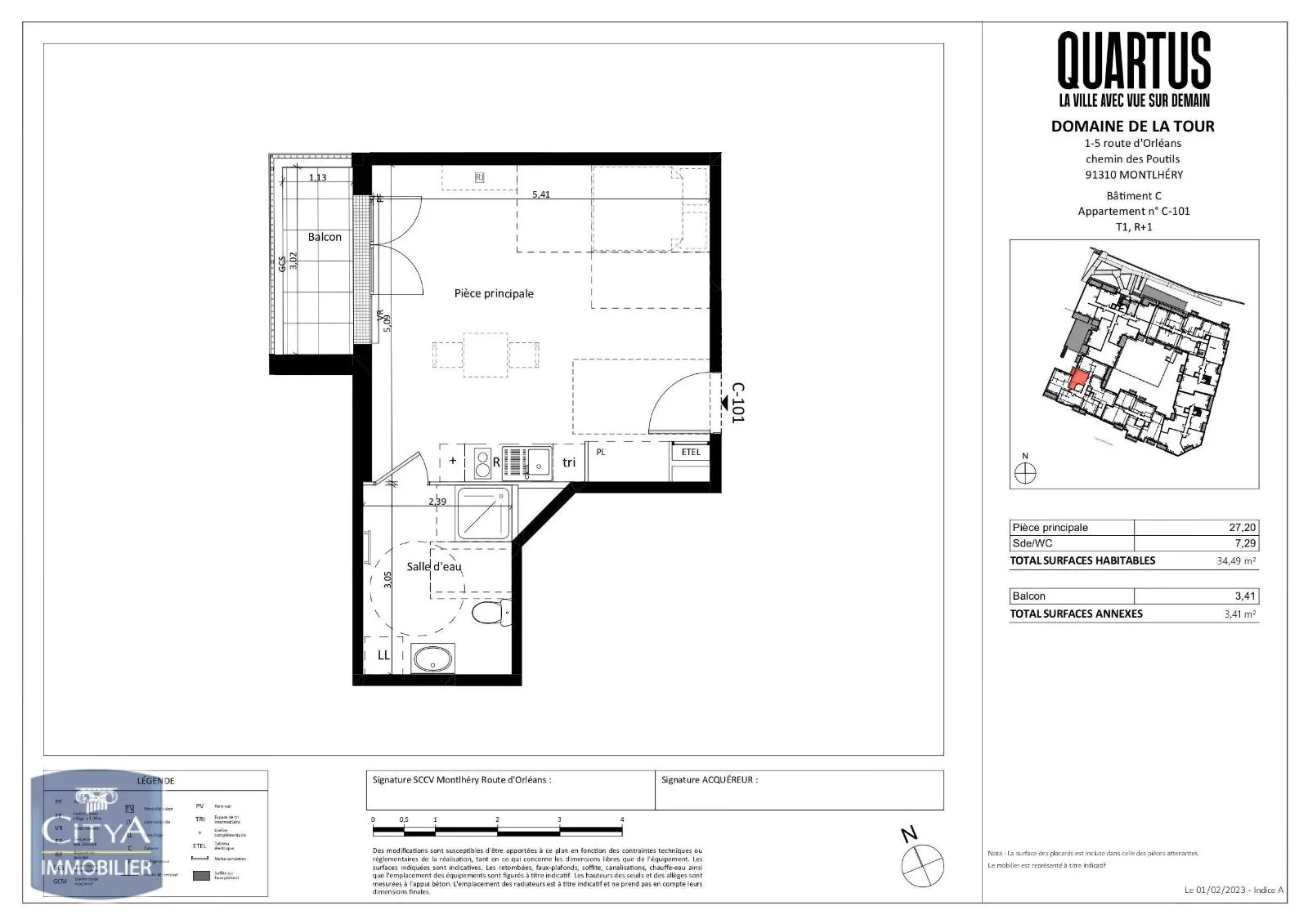 Photo 1 Appartement 1 pièce 34.49m²