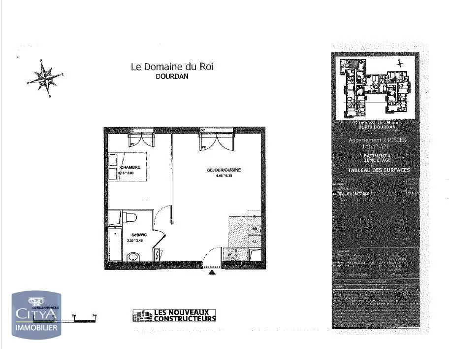 Dourdan (91410) Appartement 2 pièces 44.49m² photo 5