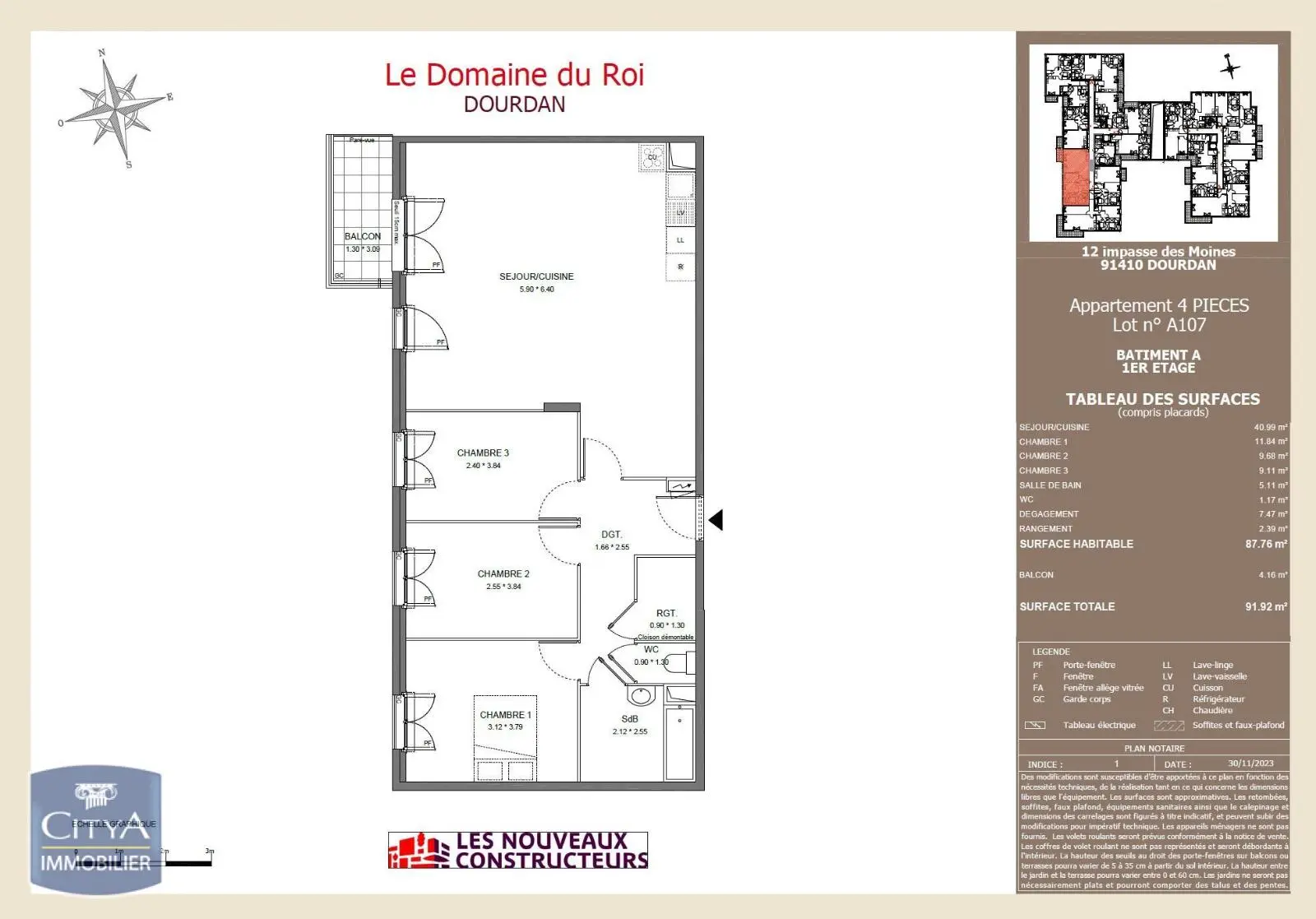 Photo 2 Appartement 4 pièces 87.76m²