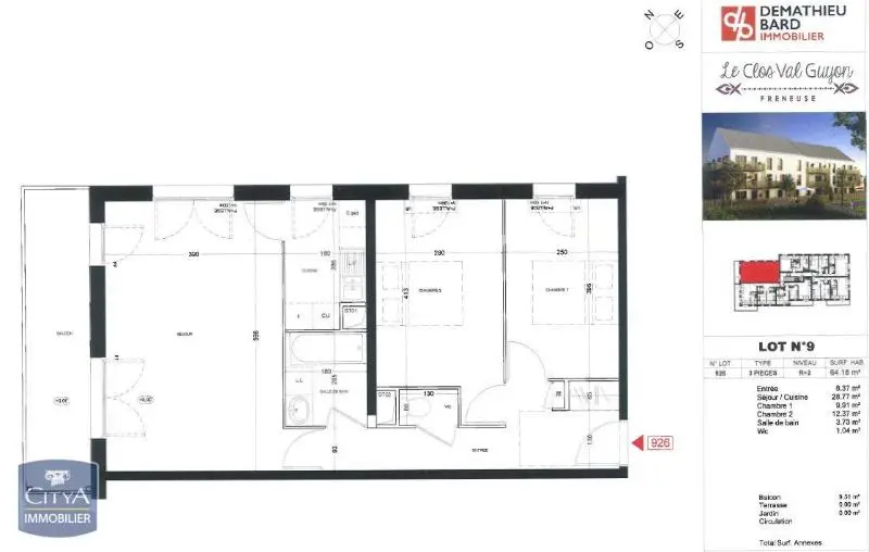 Photo 7 Appartement 3 pièces 64.18m²