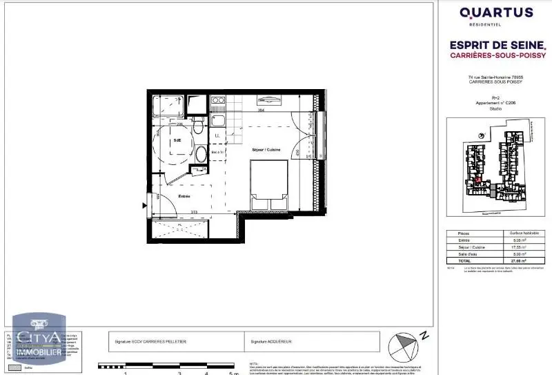 Photo 3 Appartement 1 pièce 27.6m²