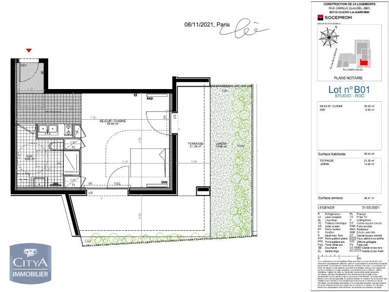 Photo 2 Appartement 1 pièce 35.64m²