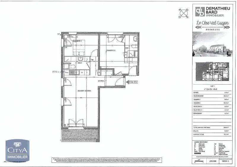 Photo 2 Appartement 3 pièces 65.64m²