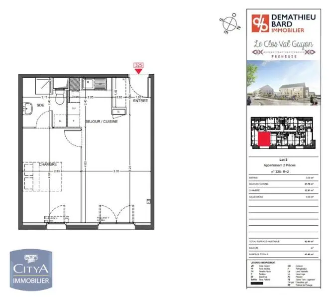 Photo 5 Appartement 2 pièces 42.45m²