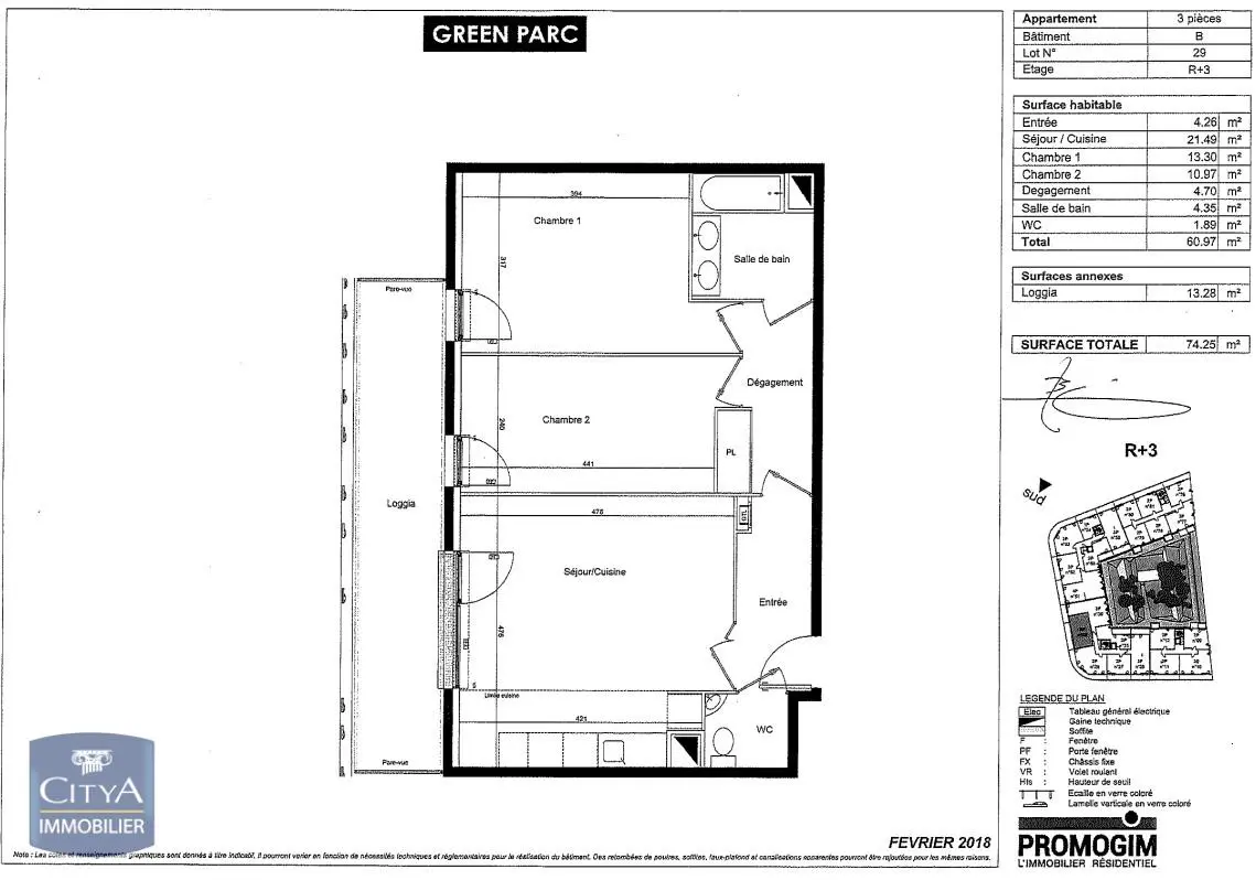 Photo 5 Appartement 3 pièces 60.97m²