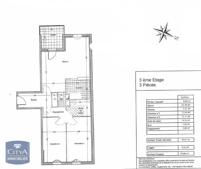 Photo 7 Appartement 3 pièces 70.59m²