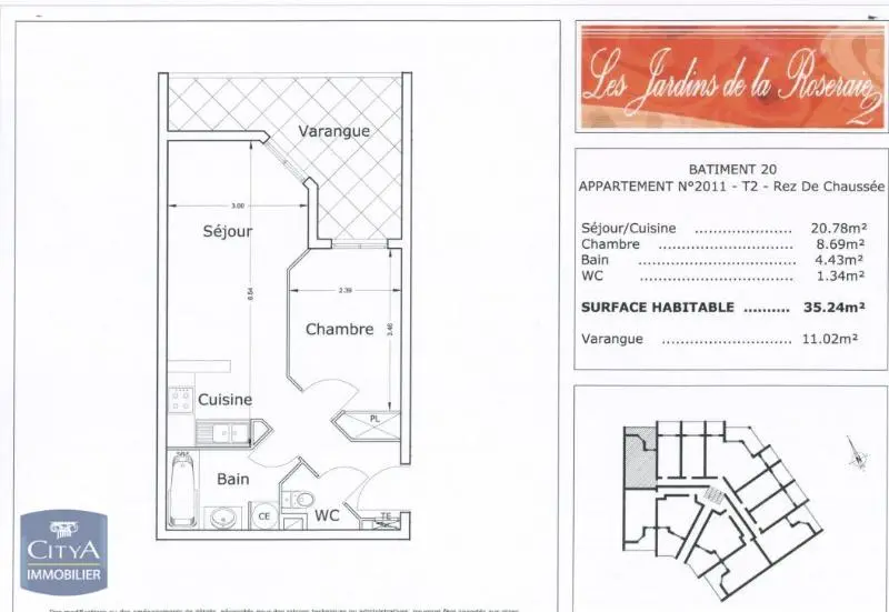 Photo 2 Appartement 2 pièces 35.71m²