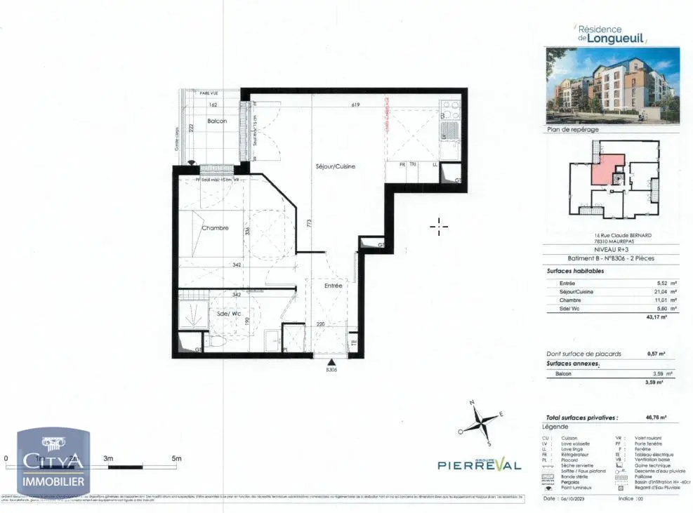 Photo 1 Appartement 2 pièces 43.17m²