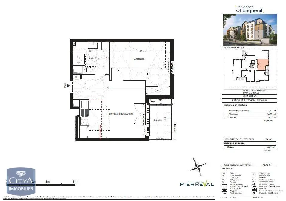 Photo 1 Appartement 2 pièces 41.66m²