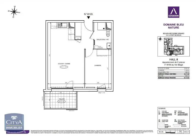 Photo 2 Appartement 2 pièces 45.38m²