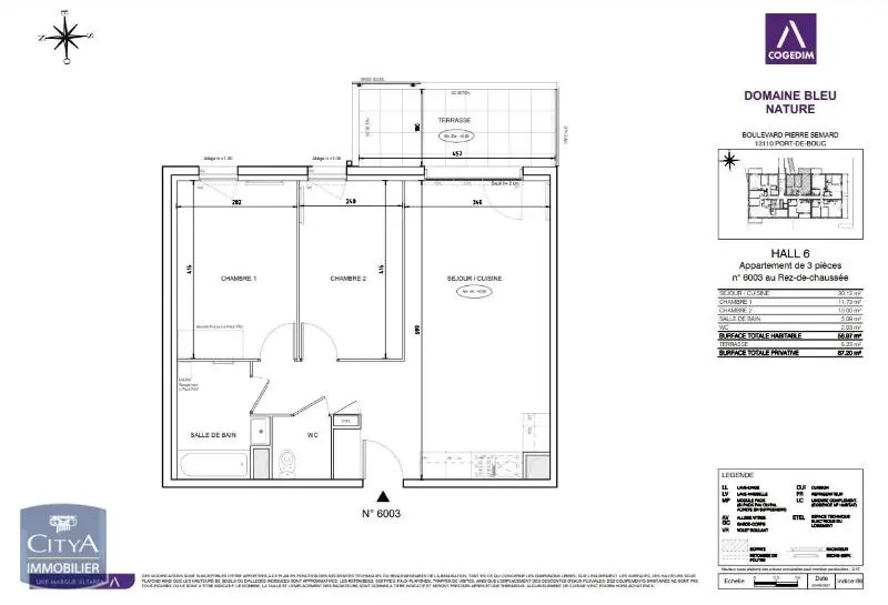 Photo 2 Appartement 3 pièces 58.97m²