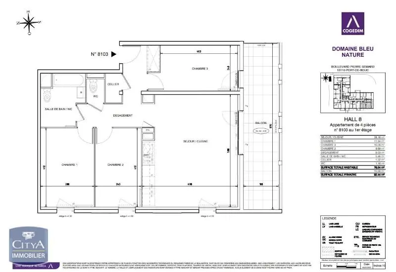 Photo 3 Appartement 4 pièces 76.84m²