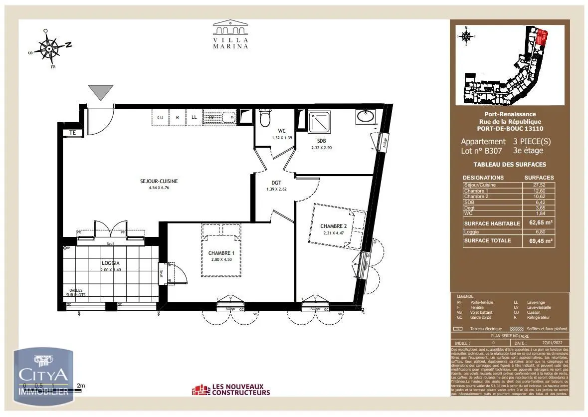 Photo 3 Appartement 3 pièces 62.65m²