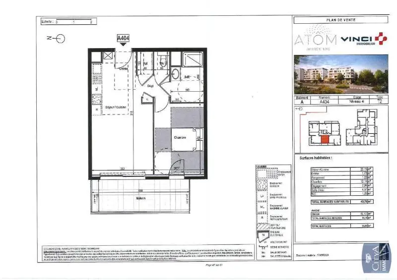 Photo 9 Appartement 2 pièces 43.78m²