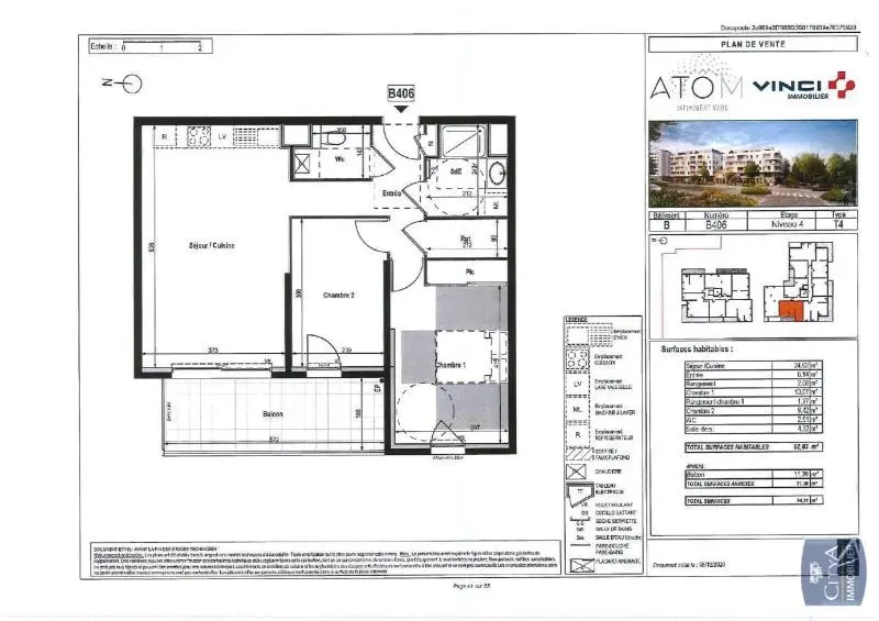 Photo 9 Appartement 3 pièces 62.83m²