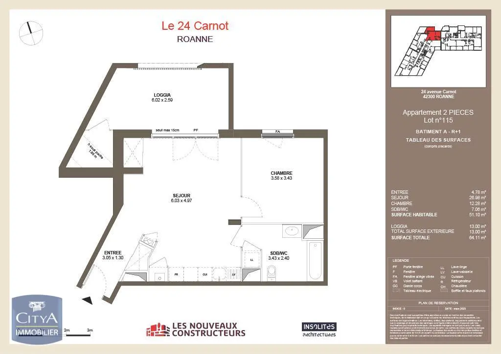 Photo 1 Appartement 2 pièces 51.1m²