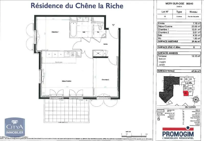 Photo 2 Appartement 3 pièces 59.46m²