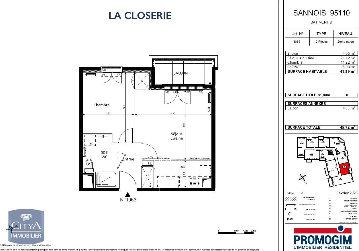 Photo 1 Appartement 2 pièces 41.39m²