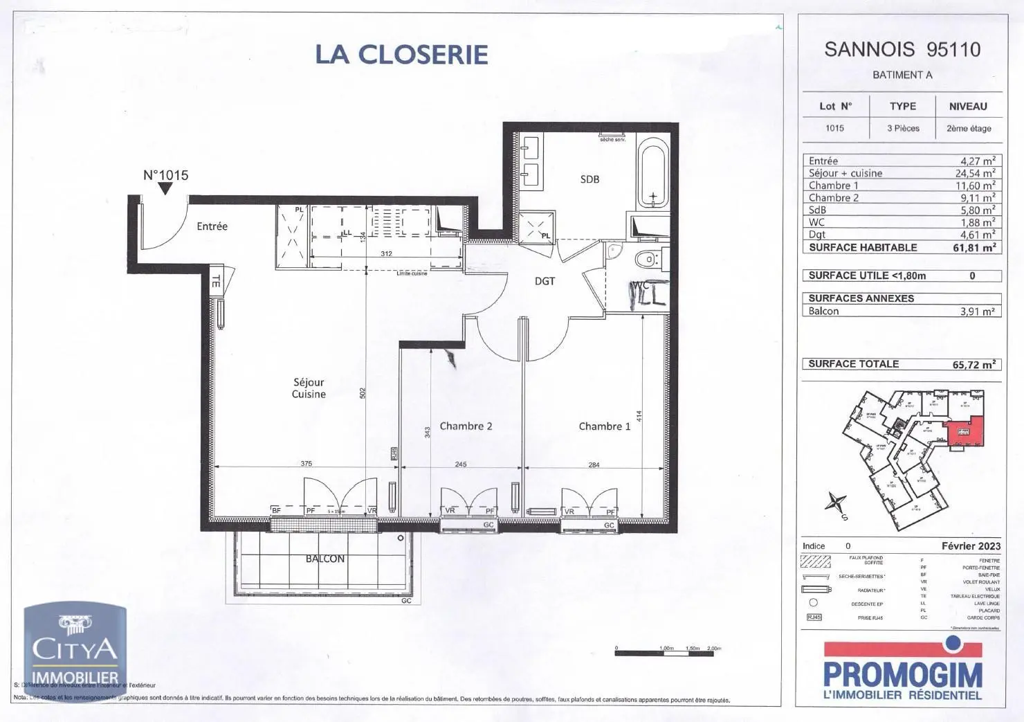 Photo 1 Appartement 3 pièces 61.81m²