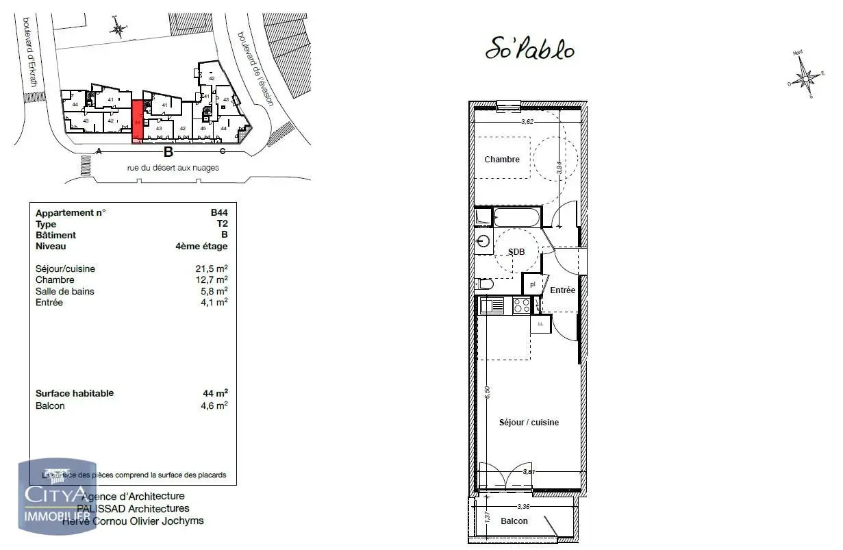 Photo 2 pour Appartement 2 pièces 44.1m² Photo 2 Appartement 2 pièces 44.1m²
