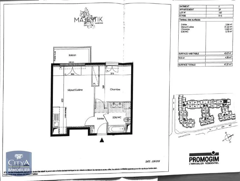 Photo 2 Appartement 2 pièces 43.07m²