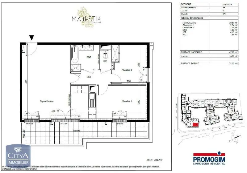 Photo 2 Appartement 3 pièces 62.73m²