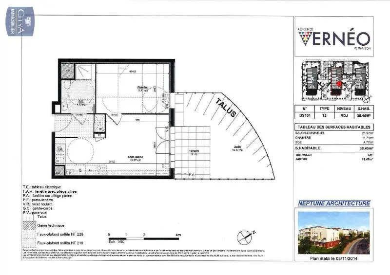 Photo 2 Appartement 2 pièces 38.16m²